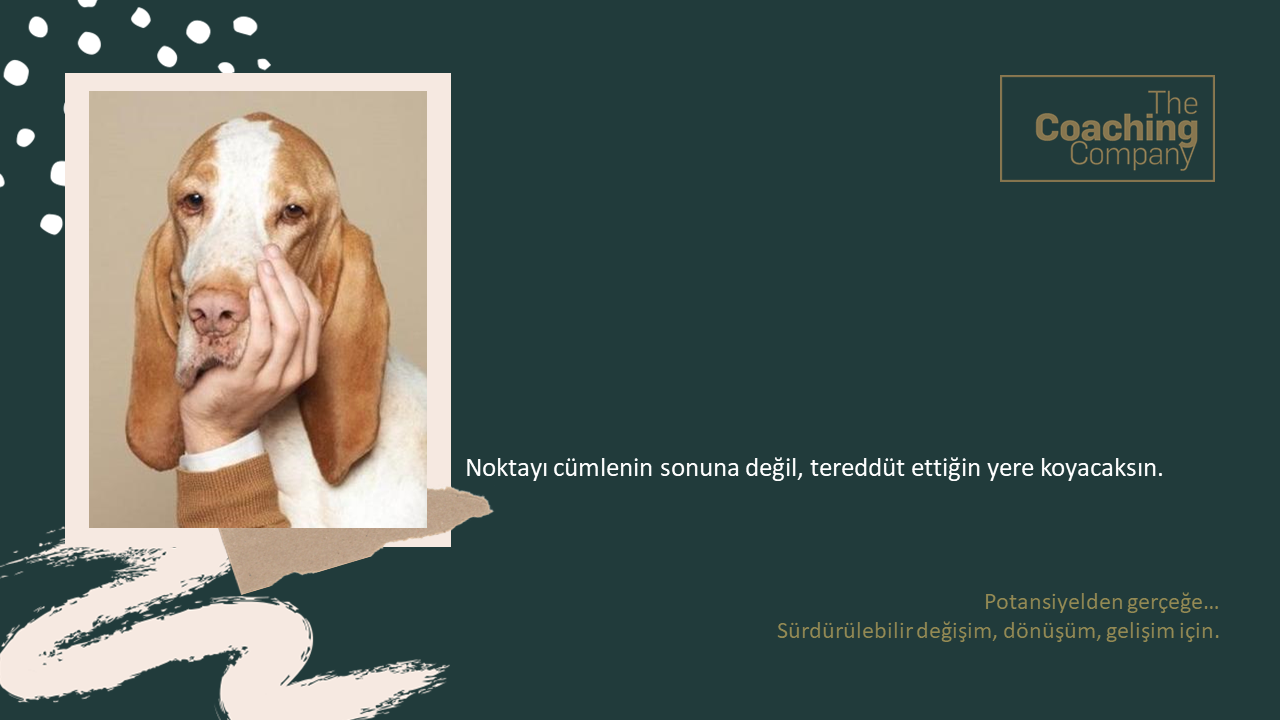 Noktayı cümlenin sonuna değil, tereddüt ettiğin yere koyacaksın.